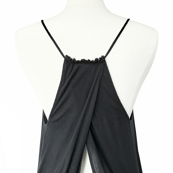 Urban Outfitters x Silence + Noise | Overlap Split Drape Top | Black | Small - Picture 8 of 12